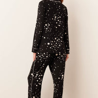 Winter Cloud Jersey PJ Set in Black Stars
