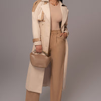 Beige Classic High Rise Trousers
