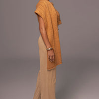 Beige Classic High Rise Trousers